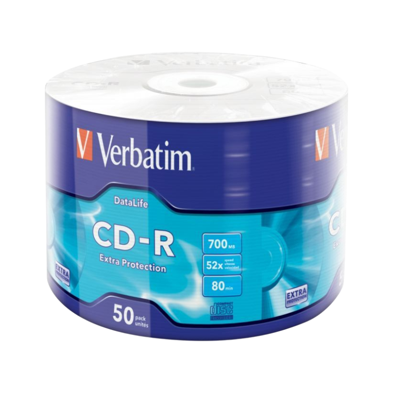 Оптичні диски Verbatim CD-R 700Mb 52x Wrap 50шт Extra Protection (43787)